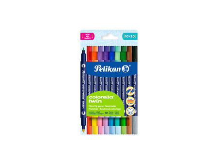 Pelikan Feutre double colorella twin, étui carton de 10