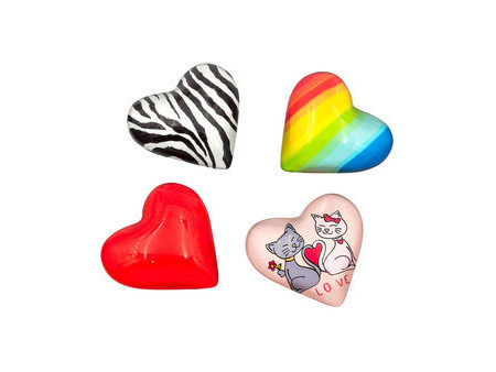 WEDO Aimant en forme de coeur, en verre, tableau de 25