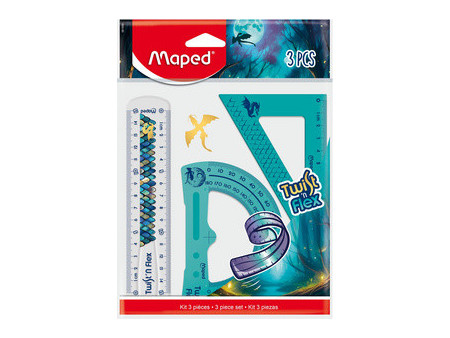 Maped Kit de géometrie Twist'n Flex DRAGON, 3 pièces