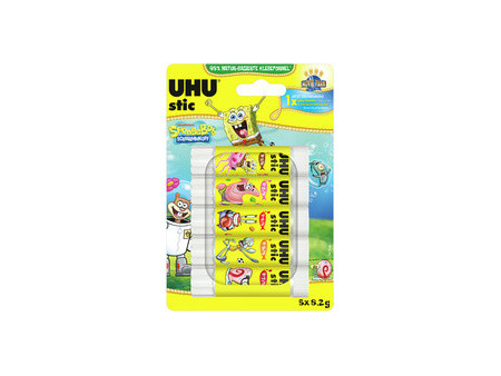 UHU Bâton de colle stic Bob l'éponge, 3 x 8,2 g, blister