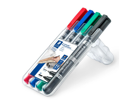 STAEDTLER Marqueur permanent 348 Lumocolor duo, étui de 4