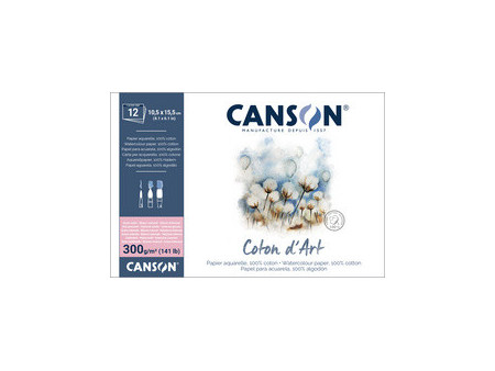 CANSON Bloc de papier aquarelle 'Coton d'Art', 260 x 360 mm