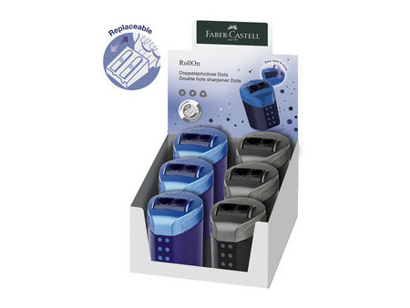 FABER-CASTELL Taille-crayon double RollOn DOTS, présentoir