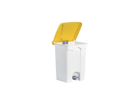 helit Poubelle à pédale 'the step', 45 litres, blanc/blanc