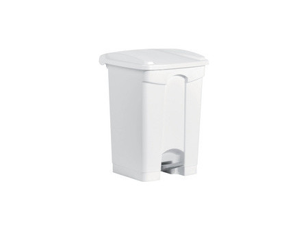 helit Poubelle à pédale 'the step', 45 litres, blanc/blanc