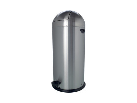 helit Poubelle à pédale 'the step dome', 52 litres, argent