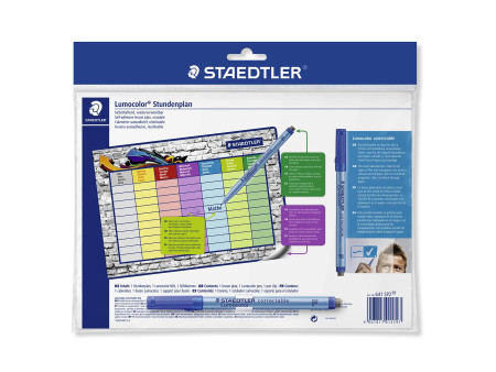 STAEDTLER Kit emploi du temps Lumocolor correctable, A4