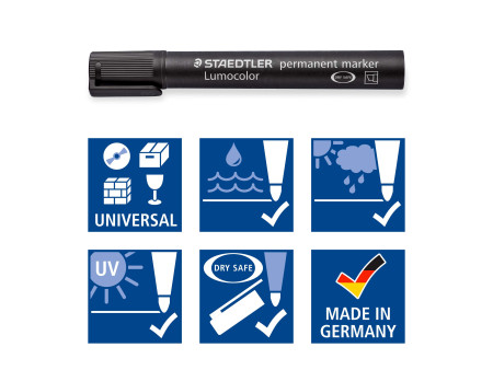 STAEDTLER Marqueur permanent 350 Lumocolor, étui de 8