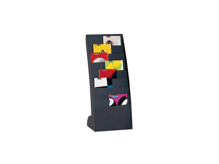 PAPERFLOW Porte-prospectus Courbo, 8 casiers, gris