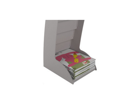 PAPERFLOW Porte-prospectus Courbo, 8 casiers, gris