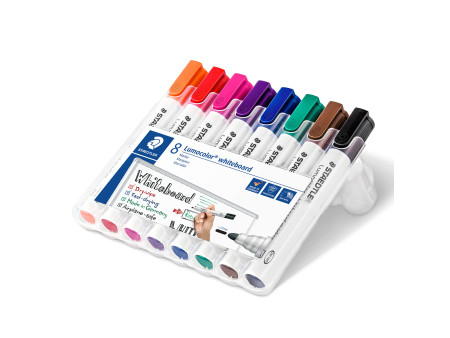 STAEDTLER Marqueur tableau blanc 351 Lumocolor, étui de 8