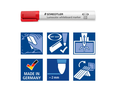 STAEDTLER Marqueur tableau blanc 351 Lumocolor, étui de 8