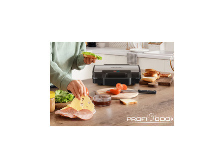 PROFI COOK Appareil à croque-monsieur PC-ST 1315, inox/noir