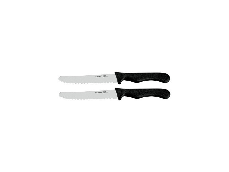 metaltex Couteau pour casse-croûte Basic, set de 2, noir
