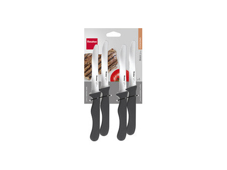metaltex Couteau pour casse-croûte Basic, set de 2, noir