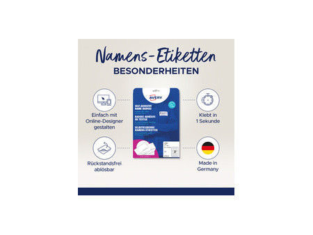 AVERY Zweckform Etiquette pour badge, 80 x 50 mm, blanc