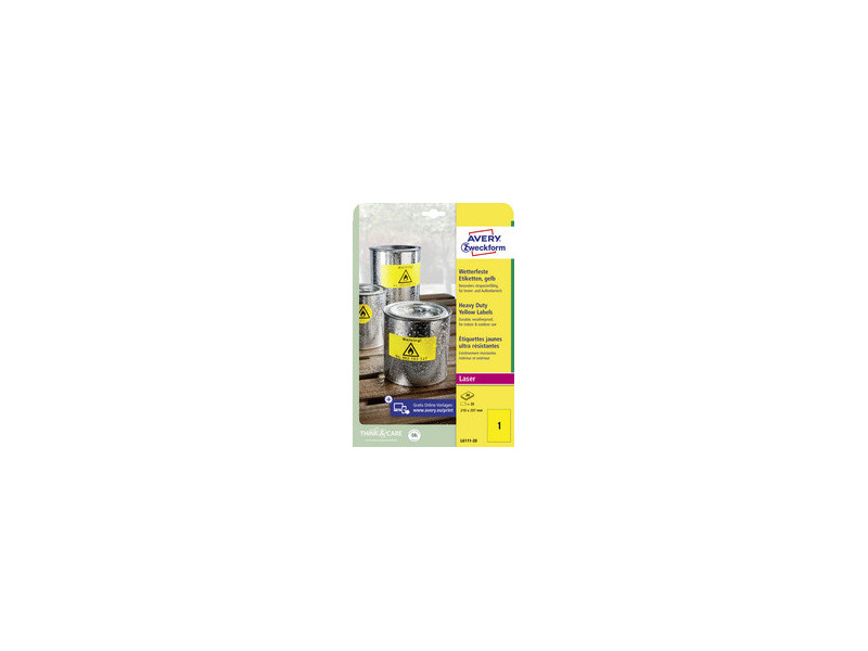 AVERY Zweckform Etiquette film, 63,5 x 29,6 mm, jaune