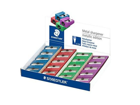STAEDTLER Taille-crayon Metallic, en métal, présentoir de 20