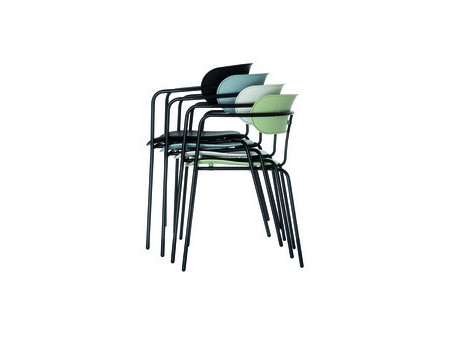PAPERFLOW Chaise visiteur BISTRO, set de 2, bleu