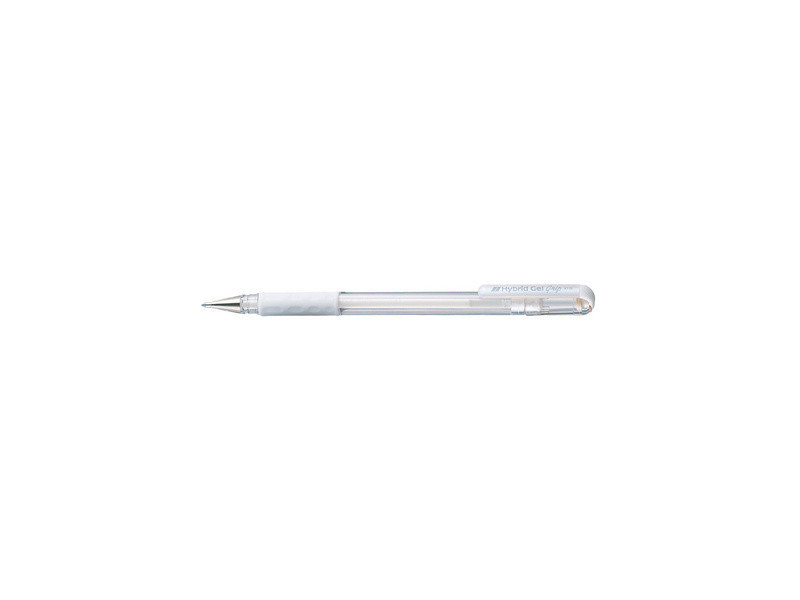 Pentel Stylo roller à encre Hybrid Gel Grip K118L, blanc