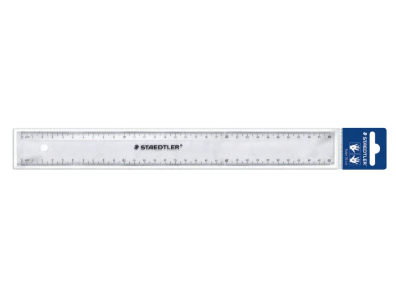 STAEDTLER Règle plate, 300 mm, en plastique, transparent