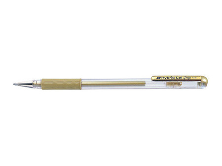 Pentel Stylo roller à encre Hybrid Gel Grip K118L, blanc