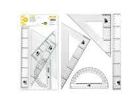 STAEDTLER Kit de géometrie, petit, 4 pièces, transparent