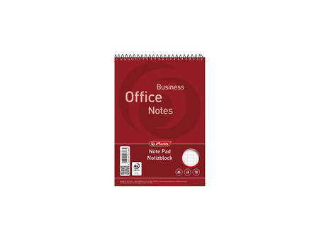 herlitz Bloc-notes à spirale, A5, 40 feuilles, quadrillé