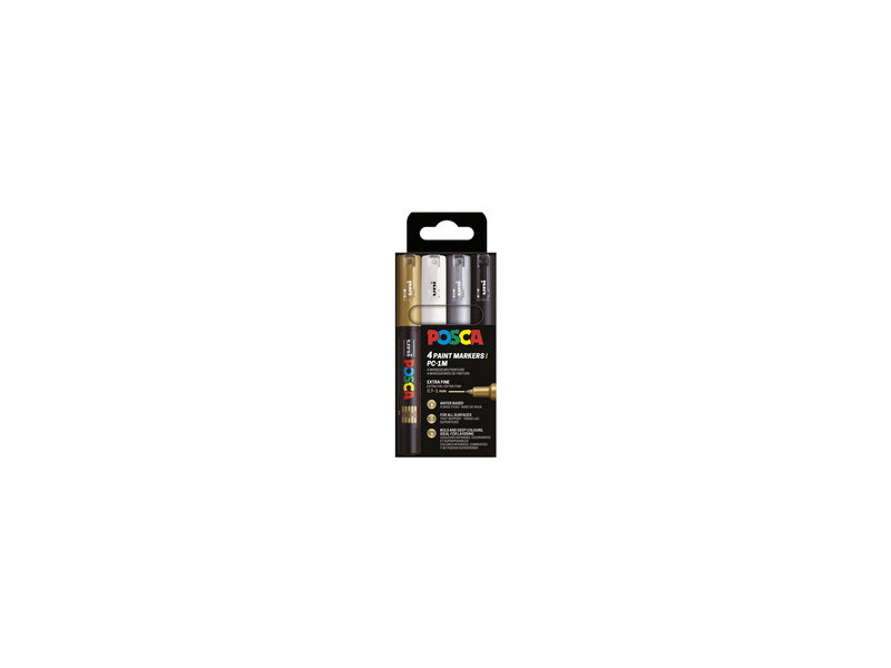 POSCA Marqueur à pigment PC-1MC, étui de 4, assorti