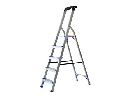 pavo Echelle repliable, 5 niveaux, argent/bleu