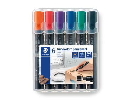 STAEDTLER Marqueur permanent 350 Lumocolor, étui de 6