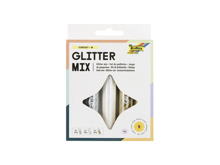 folia Set de paillettes avec colle déco incluse, couleurs