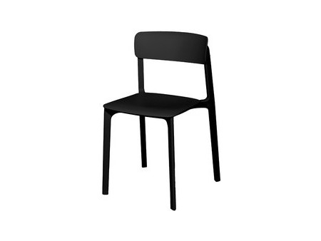 PAPERFLOW Chaise visiteur d'extérieur OTHO, set de 2, noir