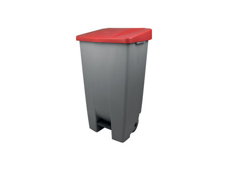 helit Poubelle à pédale 'the step chief', 120 litres, rouge
