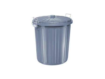 helit Poubelle 'the big boy' avec couvercle, gris, 73 litres