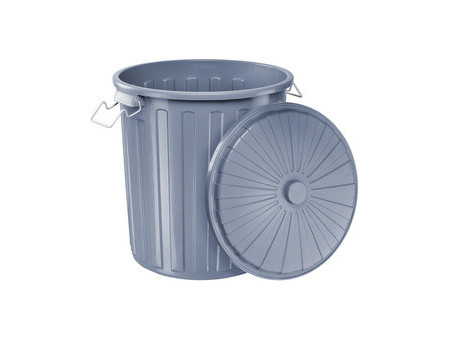 helit Poubelle 'the big boy' avec couvercle, gris, 73 litres