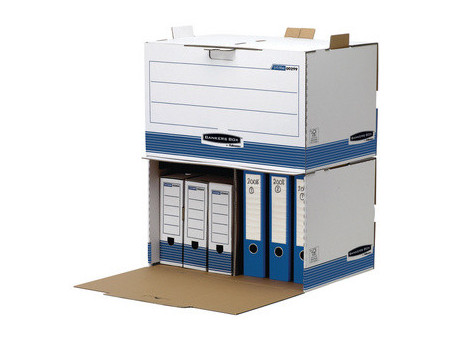 Fellowes Caisse d'archives Bankers Box, blanc/bleu