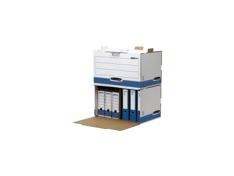 Fellowes Caisse d'archives Bankers Box, blanc/bleu