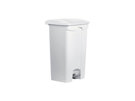 helit Poubelle à pédale 'the step', 90 litres, blanc/vert