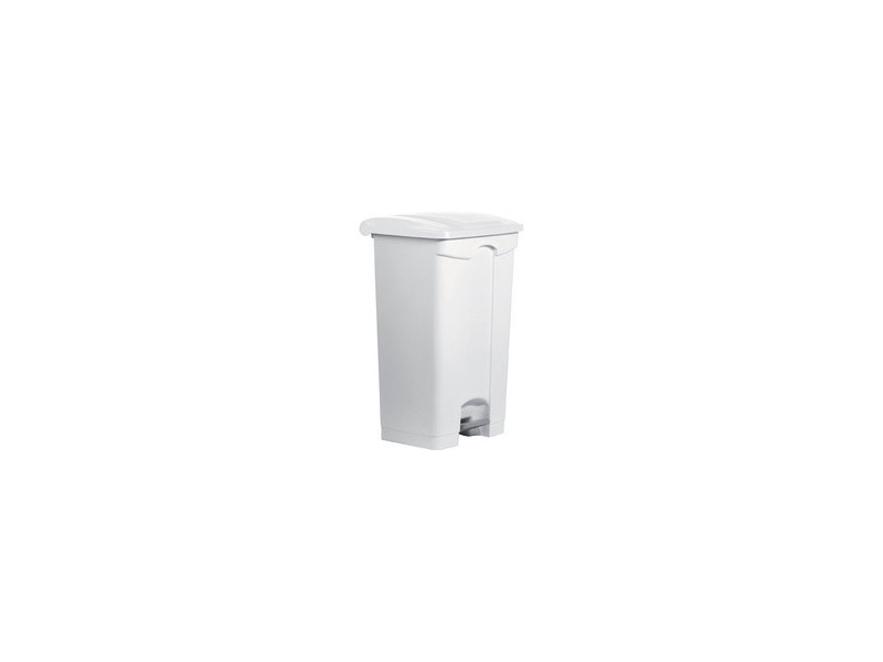 helit Poubelle à pédale 'the step', 90 litres, blanc/vert