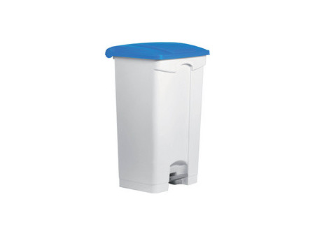helit Poubelle à pédale 'the step', 90 litres, blanc/vert