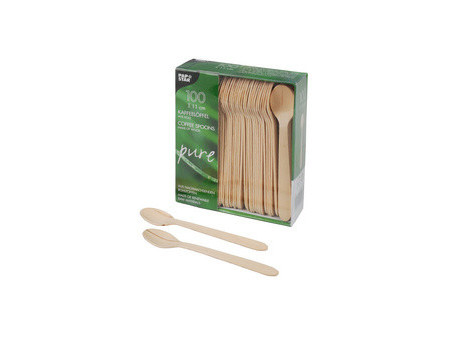 PAPSTAR Cuillère à café en bois 'pure', longueur: 110 mm