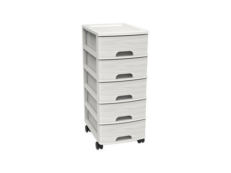 EDA Module de classement STONE, A4, 5 tiroirs, PP, blanc