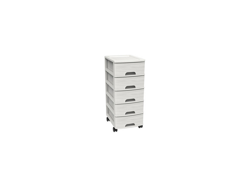 EDA Module de classement STONE, A4, 5 tiroirs, PP, blanc