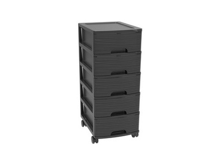 EDA Module de classement STONE, A4, 5 tiroirs, PP, blanc