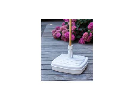EDA Pied de parasol, plastique, carré, 420 mm, blanc