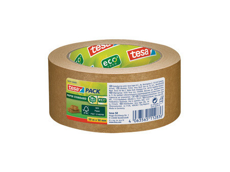 tesapack Ruban adhésif d'emballage PAPER ecoLogo, 38mm x 25m
