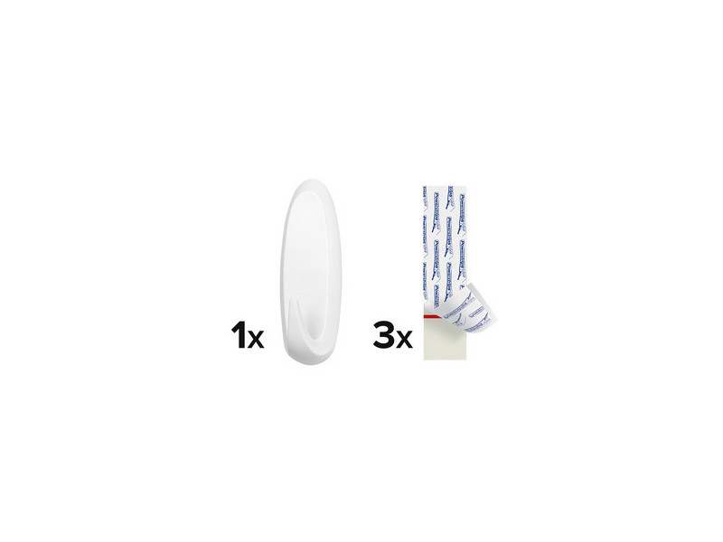 tesa Crochet Powerstrips EXTRA LARGE ovale, blanc