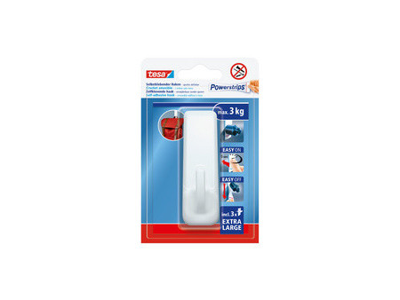 tesa Crochet Powerstrips EXTRA LARGE rectangulaire, blanc