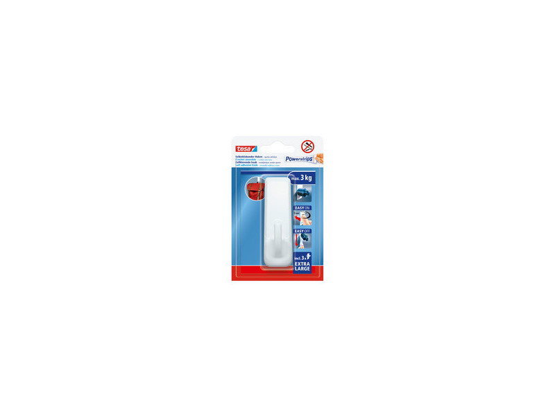 tesa Crochet Powerstrips EXTRA LARGE rectangulaire, blanc
